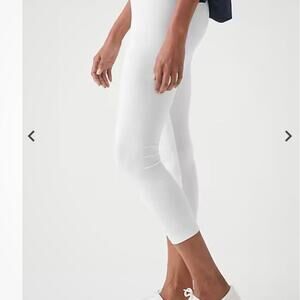 J Jill Pima Capri Leggings Women’s Medium White Pull-On Elastic Waist Pants
